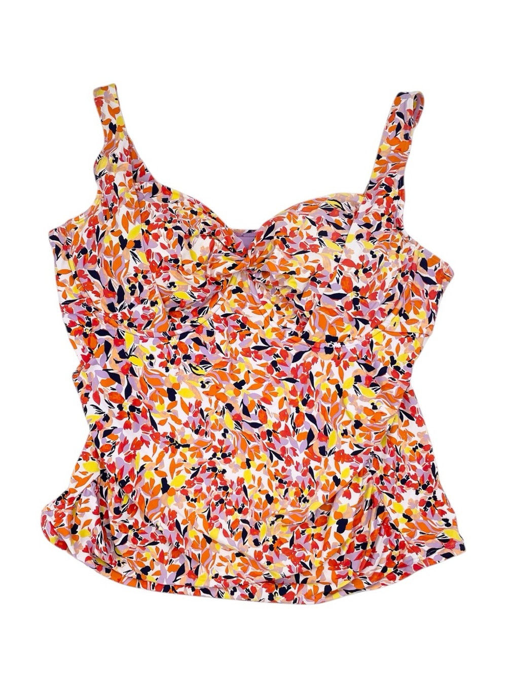 Anne Cole Plus Size Retro Twist Front Underwire Tankini Top Size 22W Floral